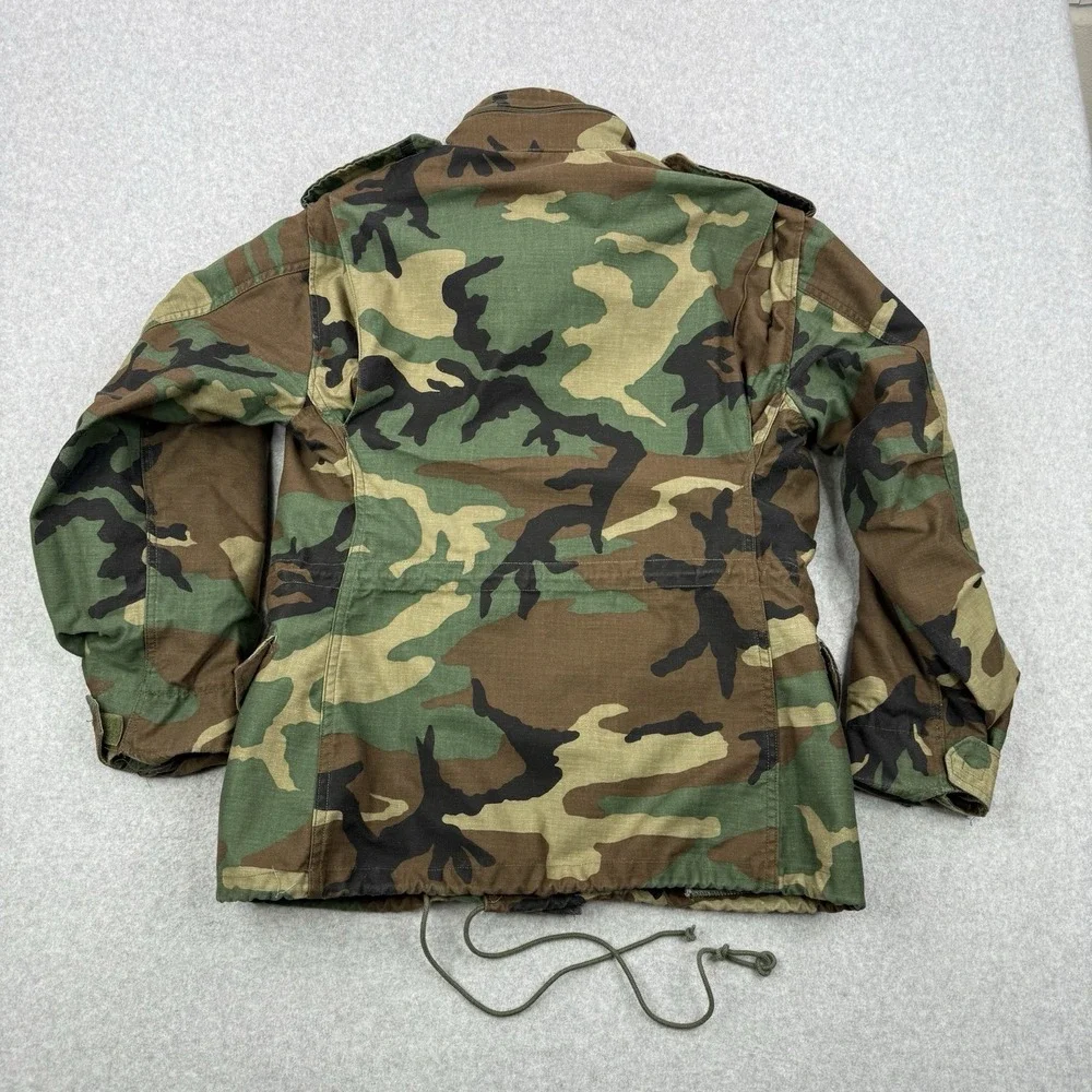Alpha Industries Military Jacket Mens Small Woodland Camo M65 Field US Army 80s‎